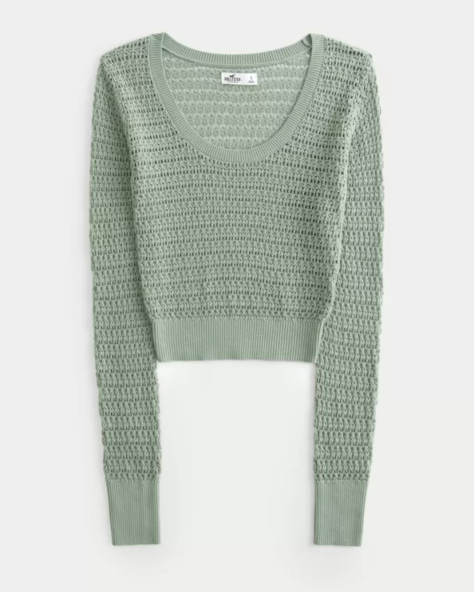 Stitchy Scoop Sweater,Stitchy Scoop Sweater