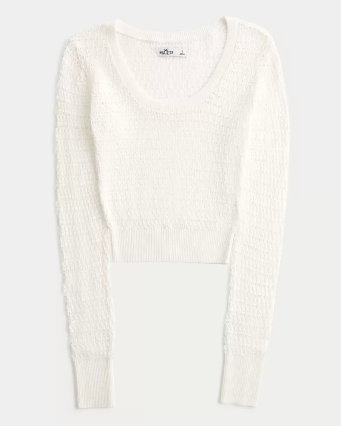Stitchy Scoop Sweater,Stitchy Scoop Sweater