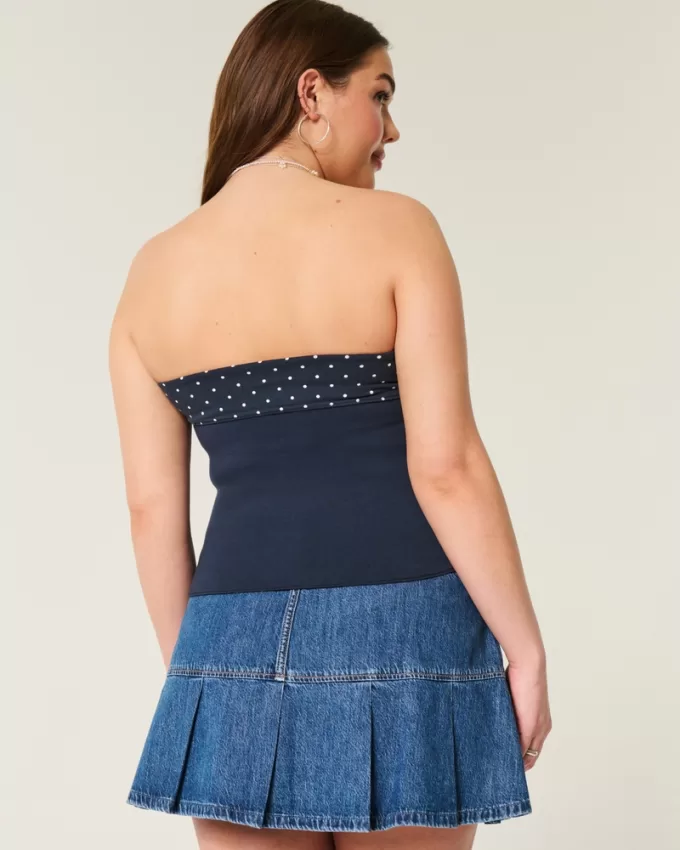 Strapless Reversible Foldover Tube Top,Strapless Reversible Foldover Tube Top Strapless Reversible Foldover Tube Top,Strapless Reversible Foldover Tube Top