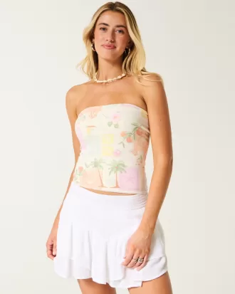 Strapless Reversible Foldover Tube Top,Strapless Reversible Foldover Tube Top
