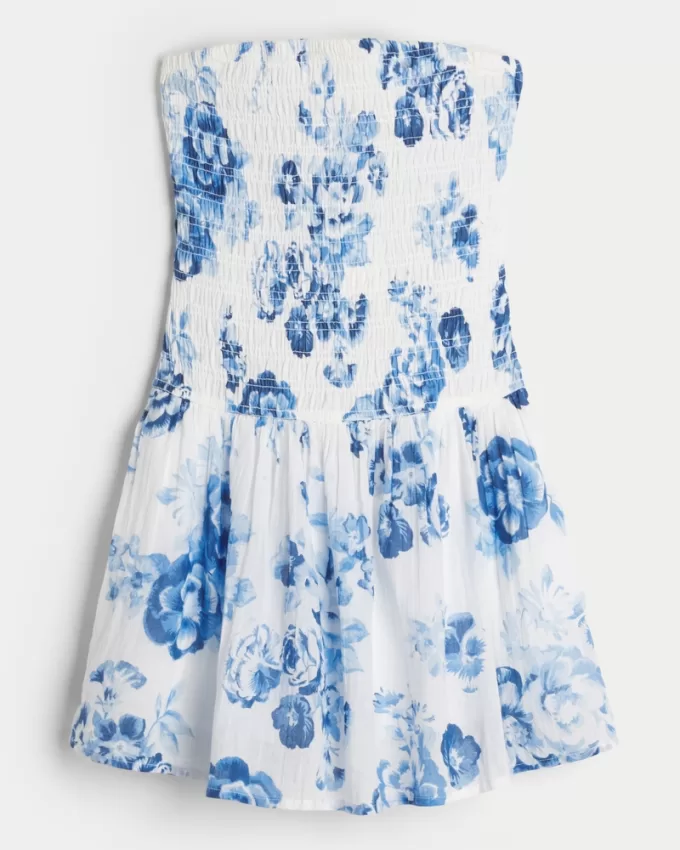 Strapless Smocked Skort Dress,Strapless Smocked Skort Dress