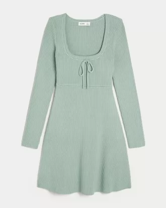 Sweater-Knit Skater Mini Dress,Sweater-Knit Skater Mini Dress