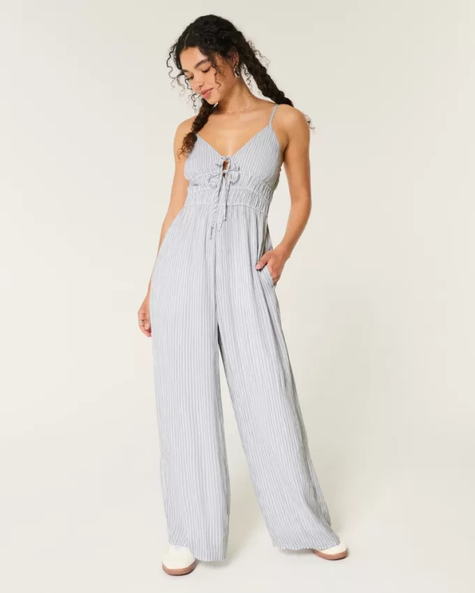 Tie-Front Jumpsuit,Tie-Front Jumpsuit Tie-Front Jumpsuit,Tie-Front Jumpsuit