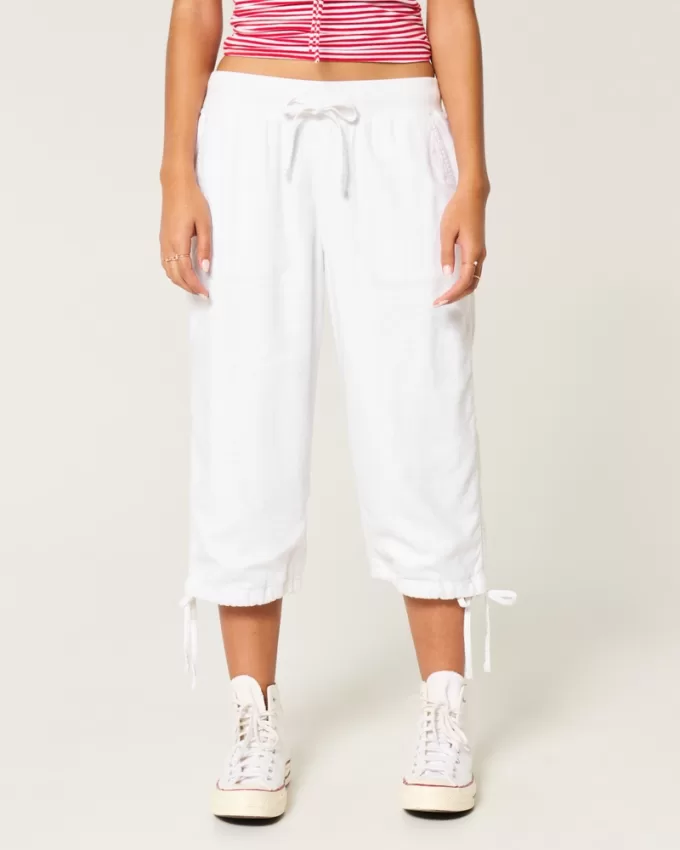 Tie-Hem Capri Pants,Tie-Hem Capri Pants Tie-Hem Capri Pants,Tie-Hem Capri Pants