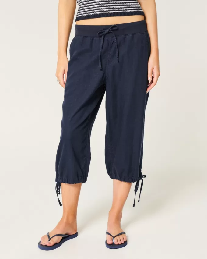 Tie-Hem Capri Pants,Tie-Hem Capri Pants Tie-Hem Capri Pants,Tie-Hem Capri Pants