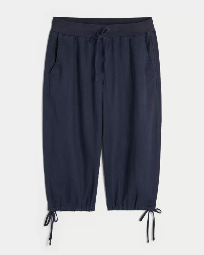 Tie-Hem Capri Pants,Tie-Hem Capri Pants Tie-Hem Capri Pants,Tie-Hem Capri Pants