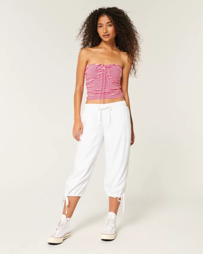 Tie-Hem Capri Pants,Tie-Hem Capri Pants Tie-Hem Capri Pants,Tie-Hem Capri Pants