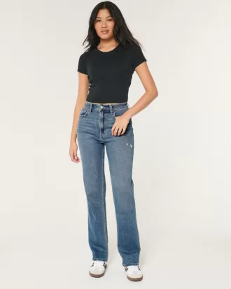 Ultra High-Rise Distressed Medium Wash 90s Straight Jeans,Ultra High-Rise Distressed Medium Wash 90s Straight Jeans Ultra High-Rise Distressed Medium Wash 90s Straight Jeans,Ultra High-Rise Distressed Medium Wash 90s Straight Jeans