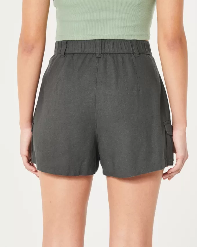 Ultra High-Rise Linen-Blend Soft Cargo Shorts,Ultra High-Rise Linen-Blend Soft Cargo Shorts Ultra High-Rise Linen-Blend Soft Cargo Shorts,Ultra High-Rise Linen-Blend Soft Cargo Shorts