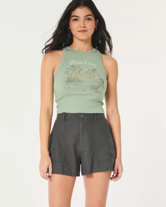 Ultra High-Rise Linen-Blend Soft Cargo Shorts,Ultra High-Rise Linen-Blend Soft Cargo Shorts Ultra High-Rise Linen-Blend Soft Cargo Shorts,Ultra High-Rise Linen-Blend Soft Cargo Shorts