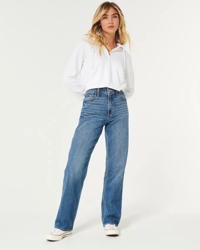 Ultra High-Rise Medium Wash Dad Jeans,Ultra High-Rise Medium Wash Dad Jeans