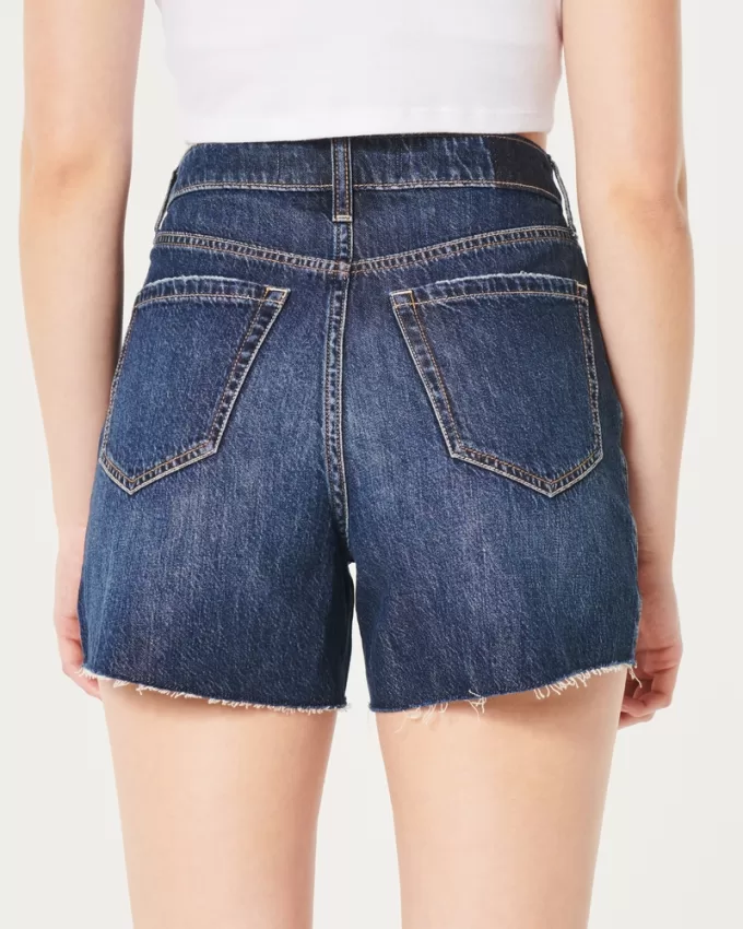 Ultra High-Rise Medium Wash Denim Shorts,Ultra High-Rise Medium Wash Denim Shorts