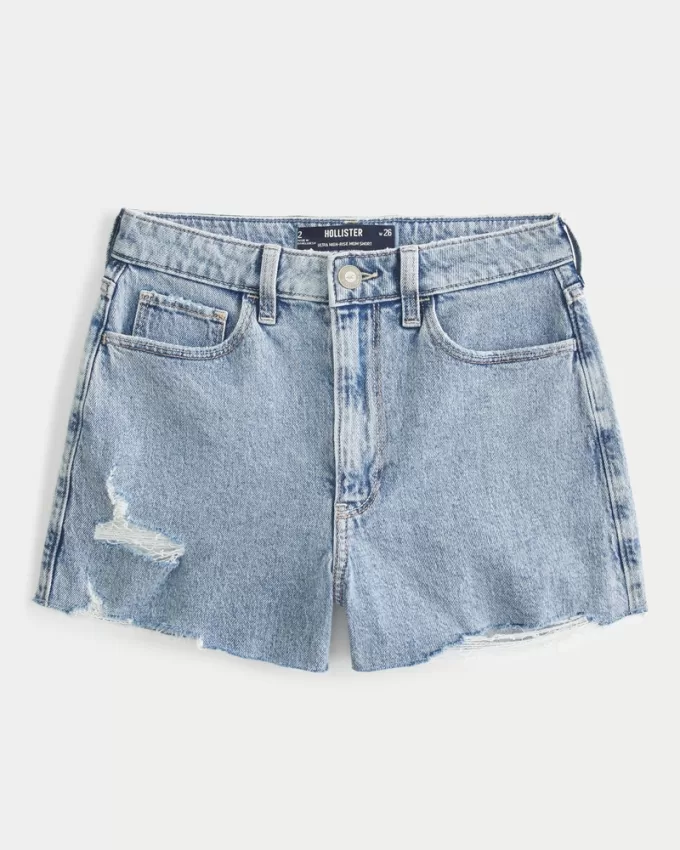 Ultra High-Rise Ripped Light Wash Denim Mom Shorts,Ultra High-Rise Ripped Light Wash Denim Mom Shorts Ultra High-Rise Ripped Light Wash Denim Mom Shorts,Ultra High-Rise Ripped Light Wash Denim Mom Shorts
