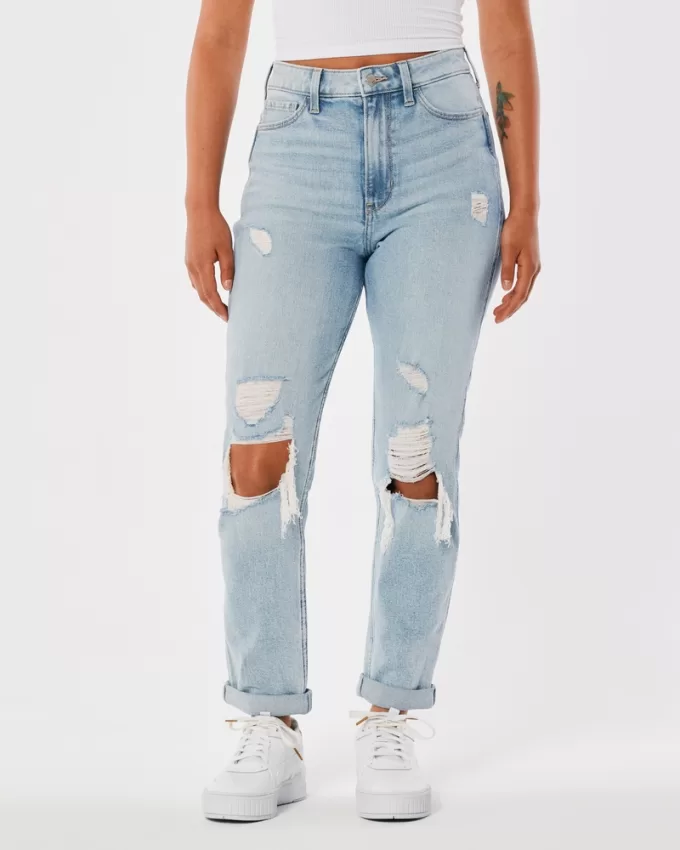 Ultra High-Rise Ripped Light Wash Mom Jeans,Ultra High-Rise Ripped Light Wash Mom Jeans Ultra High-Rise Ripped Light Wash Mom Jeans,Ultra High-Rise Ripped Light Wash Mom Jeans