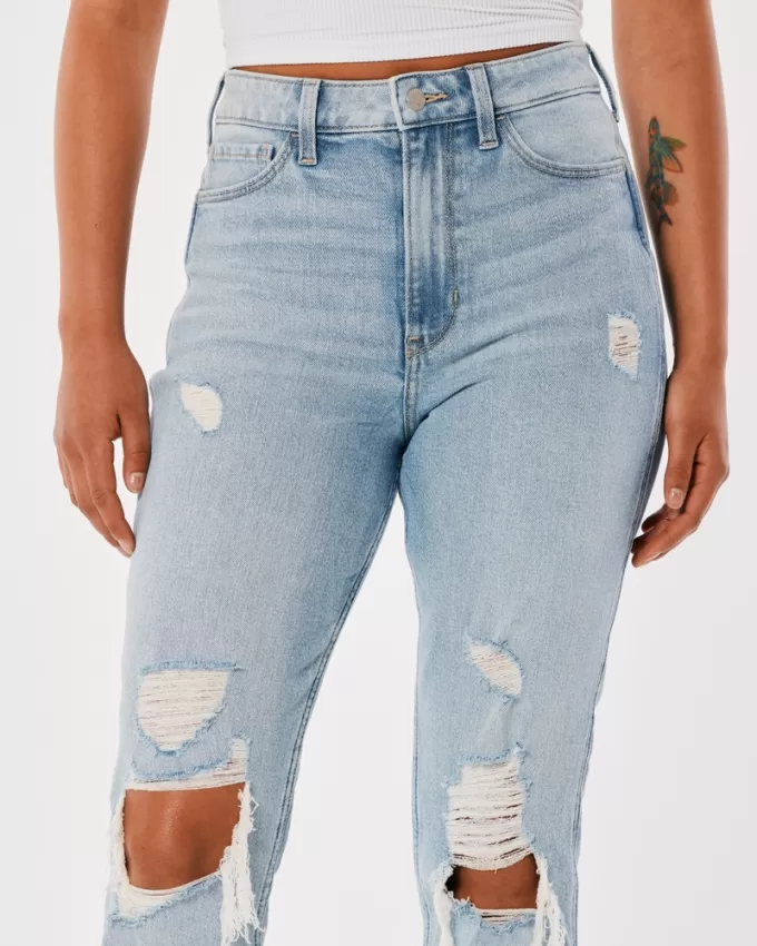 Ultra High-Rise Ripped Light Wash Mom Jeans,Ultra High-Rise Ripped Light Wash Mom Jeans Ultra High-Rise Ripped Light Wash Mom Jeans,Ultra High-Rise Ripped Light Wash Mom Jeans