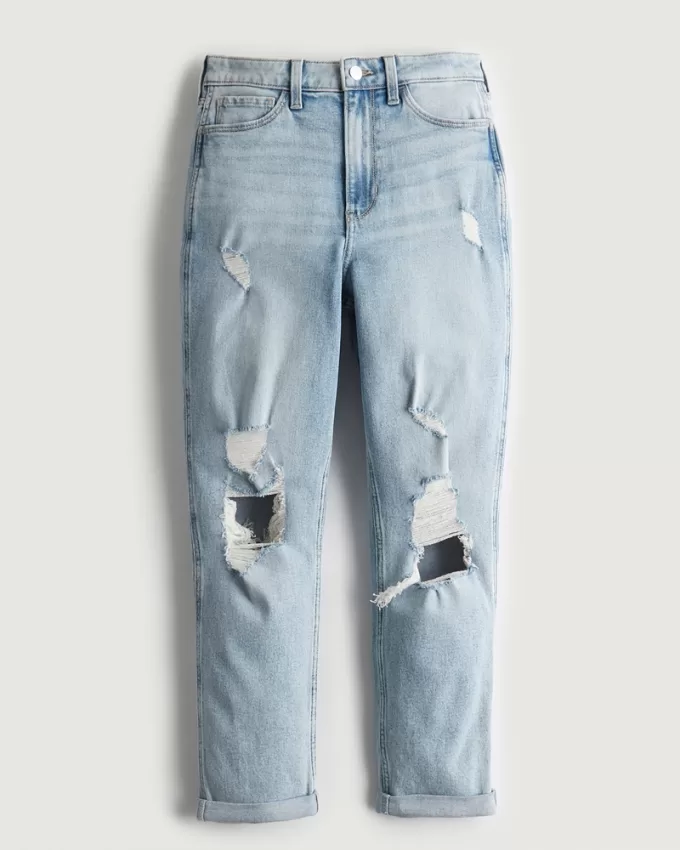 Ultra High-Rise Ripped Light Wash Mom Jeans,Ultra High-Rise Ripped Light Wash Mom Jeans Ultra High-Rise Ripped Light Wash Mom Jeans,Ultra High-Rise Ripped Light Wash Mom Jeans