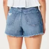 Ultra High-Rise Ripped Medium Wash Denim Mom Shorts,Ultra High-Rise Ripped Medium Wash Denim Mom Shorts