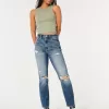 Ultra High-Rise Ripped Medium Wash Mom Jeans,Ultra High-Rise Ripped Medium Wash Mom Jeans