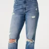 Ultra High-Rise Ripped Medium Wash Mom Jeans,Ultra High-Rise Ripped Medium Wash Mom Jeans