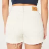 Ultra High-Rise White Denim Mom Shorts,Ultra High-Rise White Denim Mom Shorts