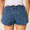 Ultra Low-Rise Dark Wash Mini Denim Shorts,Ultra Low-Rise Dark Wash Mini Denim Shorts