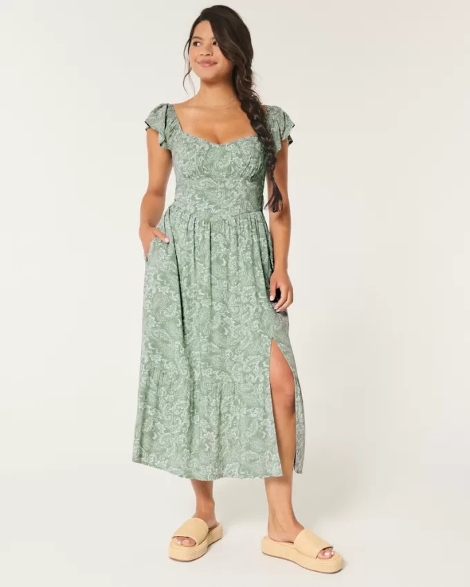 V-Waist Open Back Midi Dress,V-Waist Open Back Midi Dress V-Waist Open Back Midi Dress,V-Waist Open Back Midi Dress