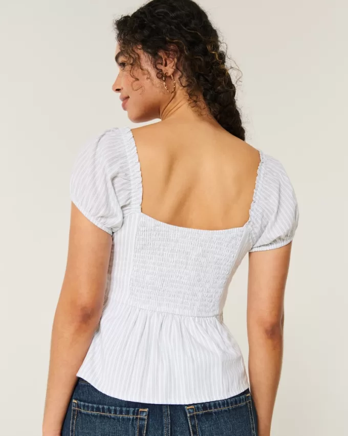 Voile Button-Through Blouse,Voile Button-Through Blouse