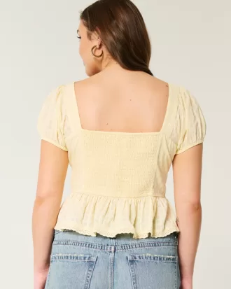 Voile Peplum Top,Voile Peplum Top