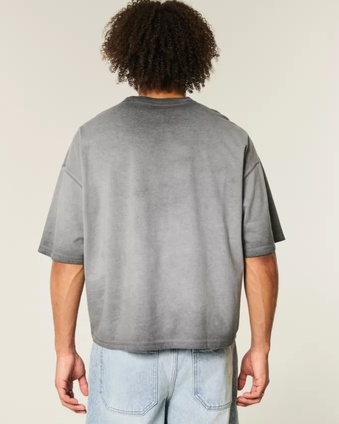 Washed Baggy Crop Crew T-Shirt,Washed Baggy Crop Crew T-Shirt