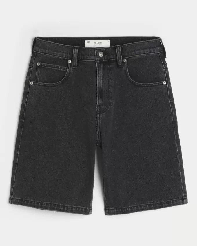 Washed Black Baggy Jean Shorts,Washed Black Baggy Jean Shorts