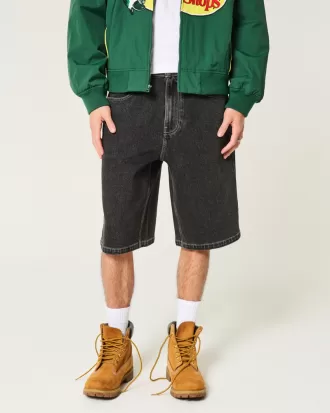 Washed Black Cat Graphic Super Baggy Denim Shorts,Washed Black Cat Graphic Super Baggy Denim Shorts Washed Black Cat Graphic Super Baggy Denim Shorts,Washed Black Cat Graphic Super Baggy Denim Shorts