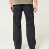 Washed Black Loose Carpenter Jeans,Washed Black Loose Carpenter Jeans