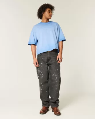 Washed Black Paint Splatter Baggy Skater Jeans,Washed Black Paint Splatter Baggy Skater Jeans Washed Black Paint Splatter Baggy Skater Jeans,Washed Black Paint Splatter Baggy Skater Jeans