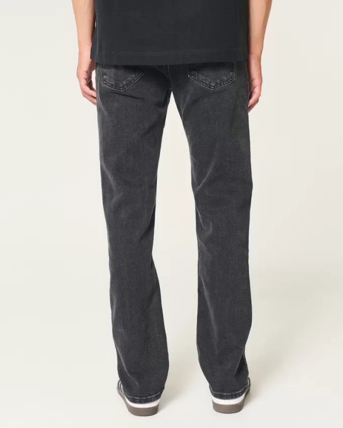 Washed Black Slim Straight Jeans,Washed Black Slim Straight Jeans