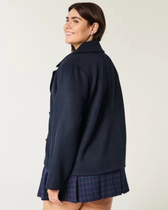 Wool Blend Peacoat,Wool Blend Peacoat