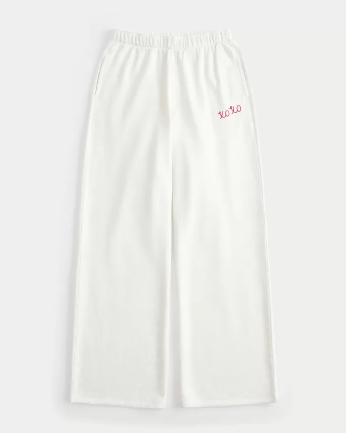 XOXO Graphic Wide-Leg Sweatpants,XOXO Graphic Wide-Leg Sweatpants