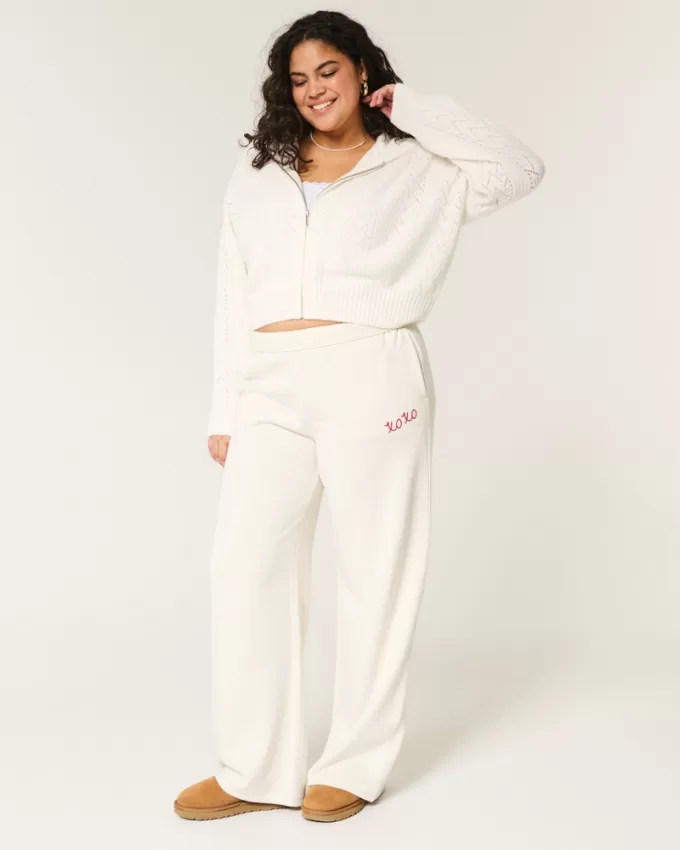 XOXO Graphic Wide-Leg Sweatpants,XOXO Graphic Wide-Leg Sweatpants