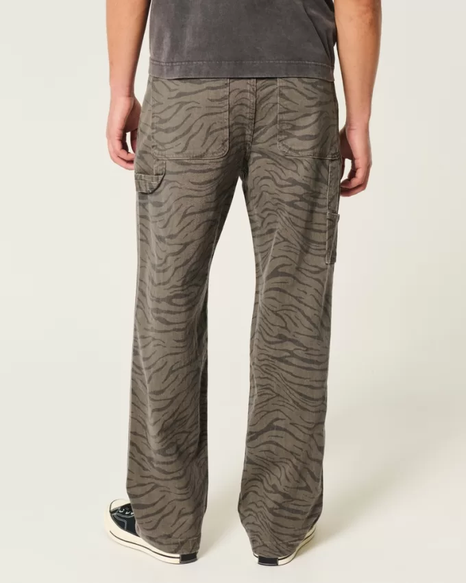 Zebra Print Baggy Painter Jeans,Zebra Print Baggy Painter Jeans