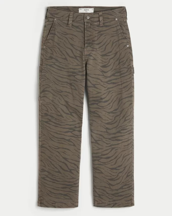 Zebra Print Baggy Painter Jeans,Zebra Print Baggy Painter Jeans